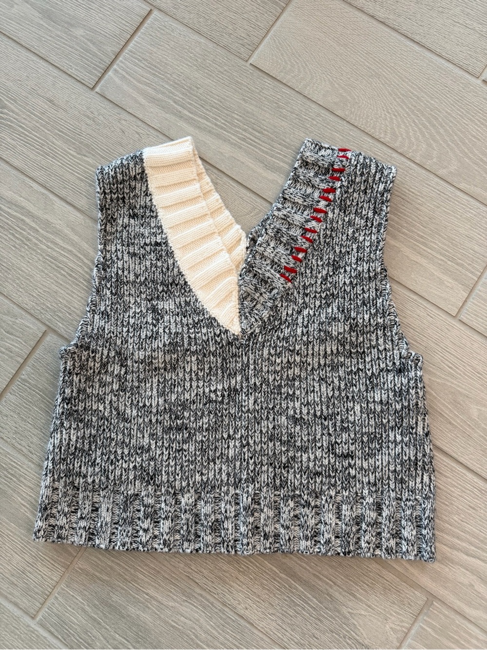 FABRIQUE 100% Wool Chunky Reversible Vest Size XS VGUC